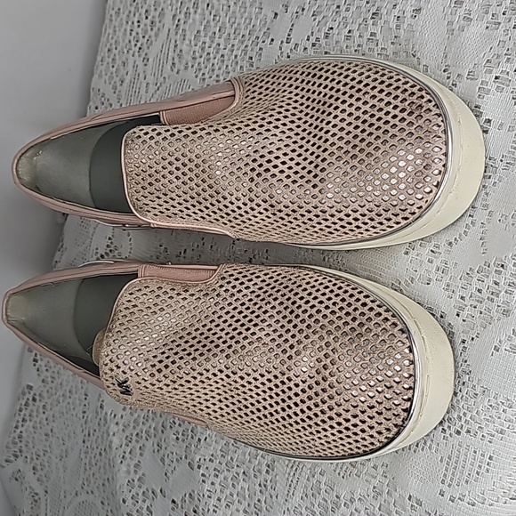 MICHAEL Michael Kors blush pink leather mesh slip on boat shoes flats sz 9 - Picture 4 of 9